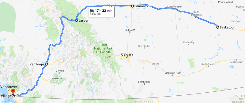 Illustration for article titled Trip to BC route plan
